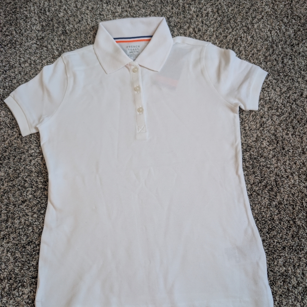 French Toast White Girls' Polo Shirt (Multiple Sizes Available)
